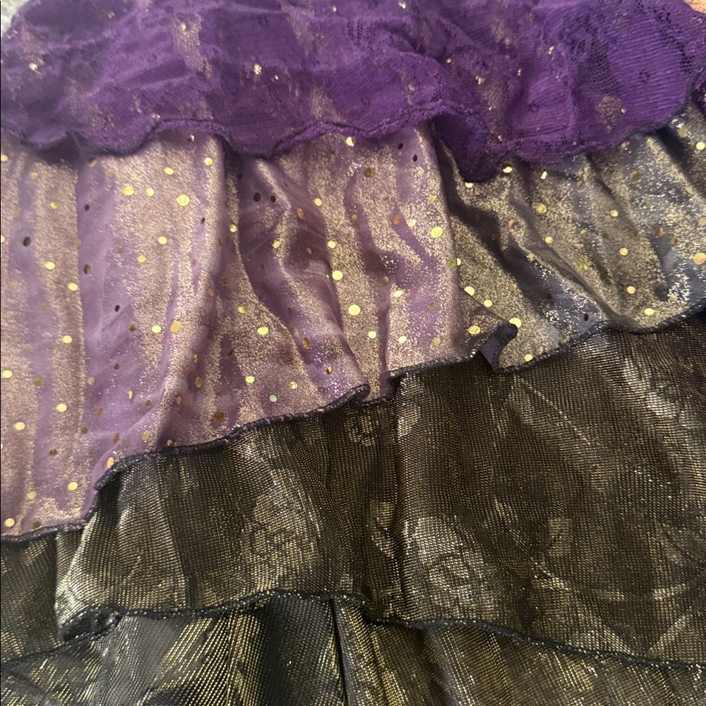 Purple & Gold Fairy Festival Mini Skirt Size Medium w/ Multiple Layers + Fabric - Picture 4 of 6